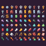 TREASURE, CURRENCY, GEMS AND LOOT PIXEL ART ICON PACK